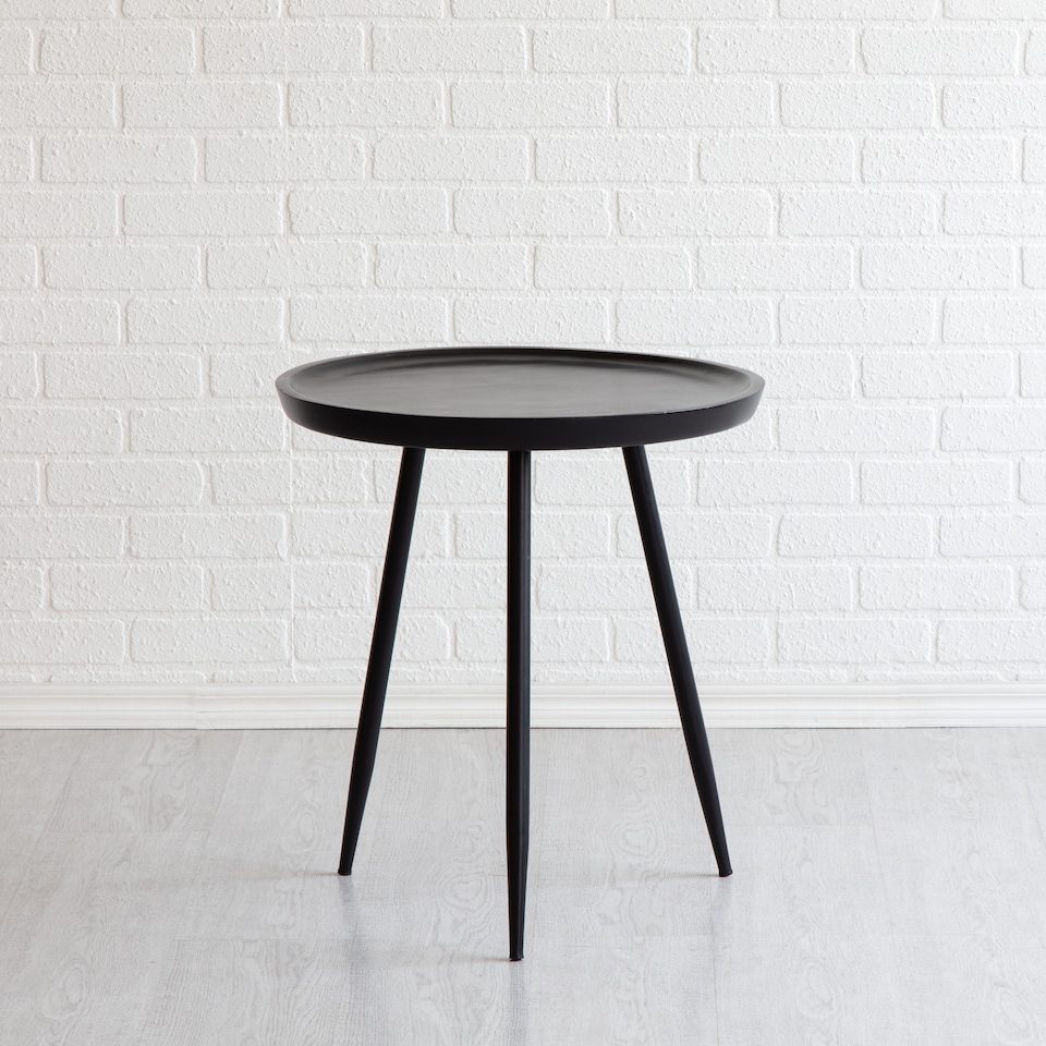 image 1 of Chervey Round Solid Mango Wood Side Table with Tri-Pin Legs Large