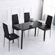 image 6 of HOMCOM Modern Rectangular 4 Seater Dining Table with Tempered Glass Top