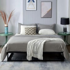 Double Bed Frame Extra Strong Platform Metal Frame Bedroom Easy Build