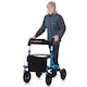 image 7 of COSTWAY Height Adjustable Foldable Rolling Walker with Seat Blue | Blue