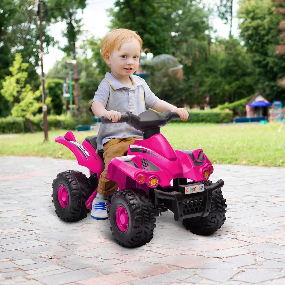 image 1 of AIYAPLAY 6V Kids Electric Quad Bike with Music, Forward Function, Pink