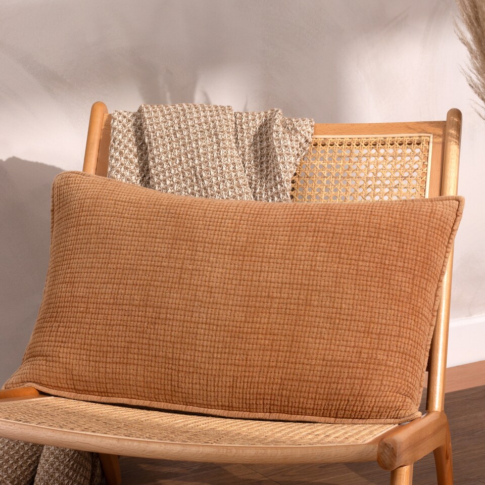 image 1 of Yard Ribble Acid Wash Cushion, Pecan, 0 x 0cm