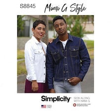 Simplicity 8845 Paper Sewing Pattern – Men’s & Women’s Jacket, Size A (XS–S–M–L–XL), Intermediate