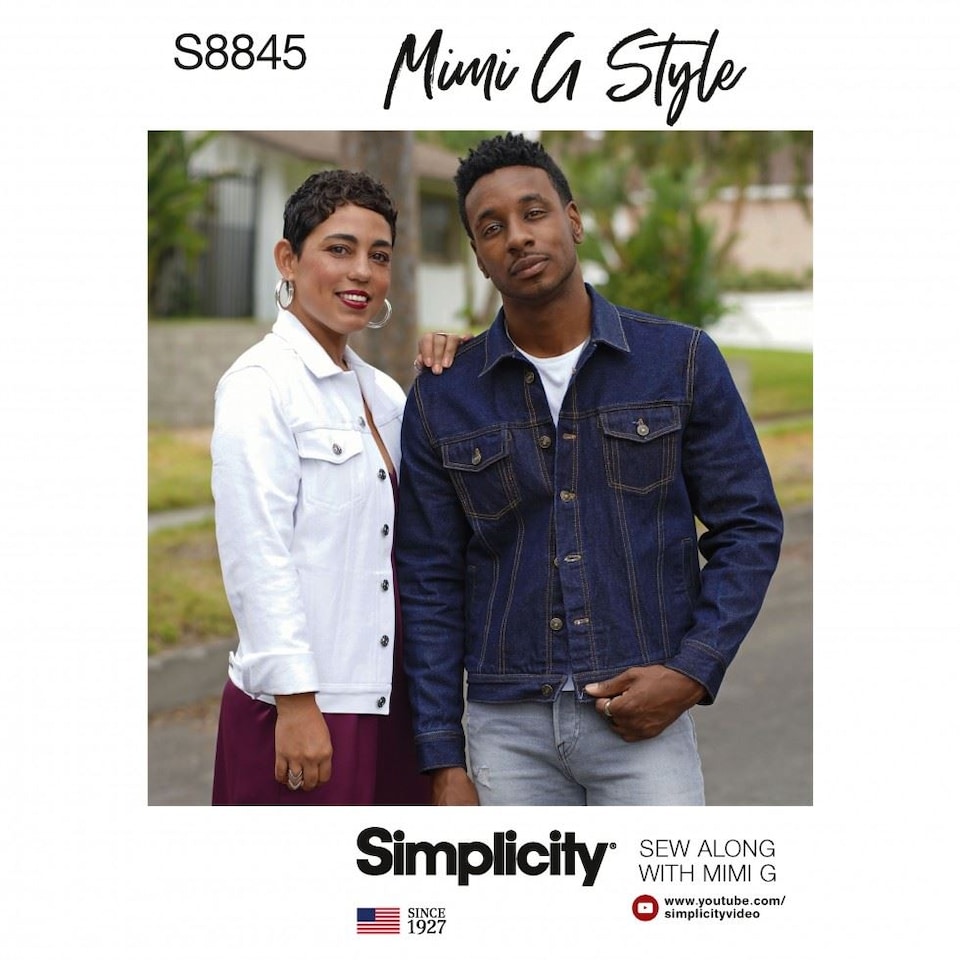 image 1 of Simplicity 8845 Paper Sewing Pattern – Men’s & Women’s Jacket, Size A (XS–S–M–L–XL), Intermediate