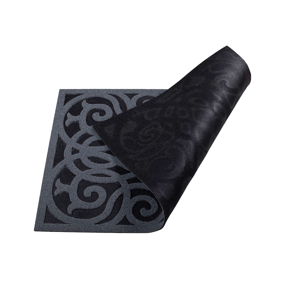 image 1 of Nicoman Victorian Style Rubber Door Mat Grey 75 x 44cm