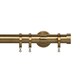 image 1 of 35mm Fixed Length Metal Curtain Pole Set Antique Brass End Cap Finial 320cm Bronze | Bronze