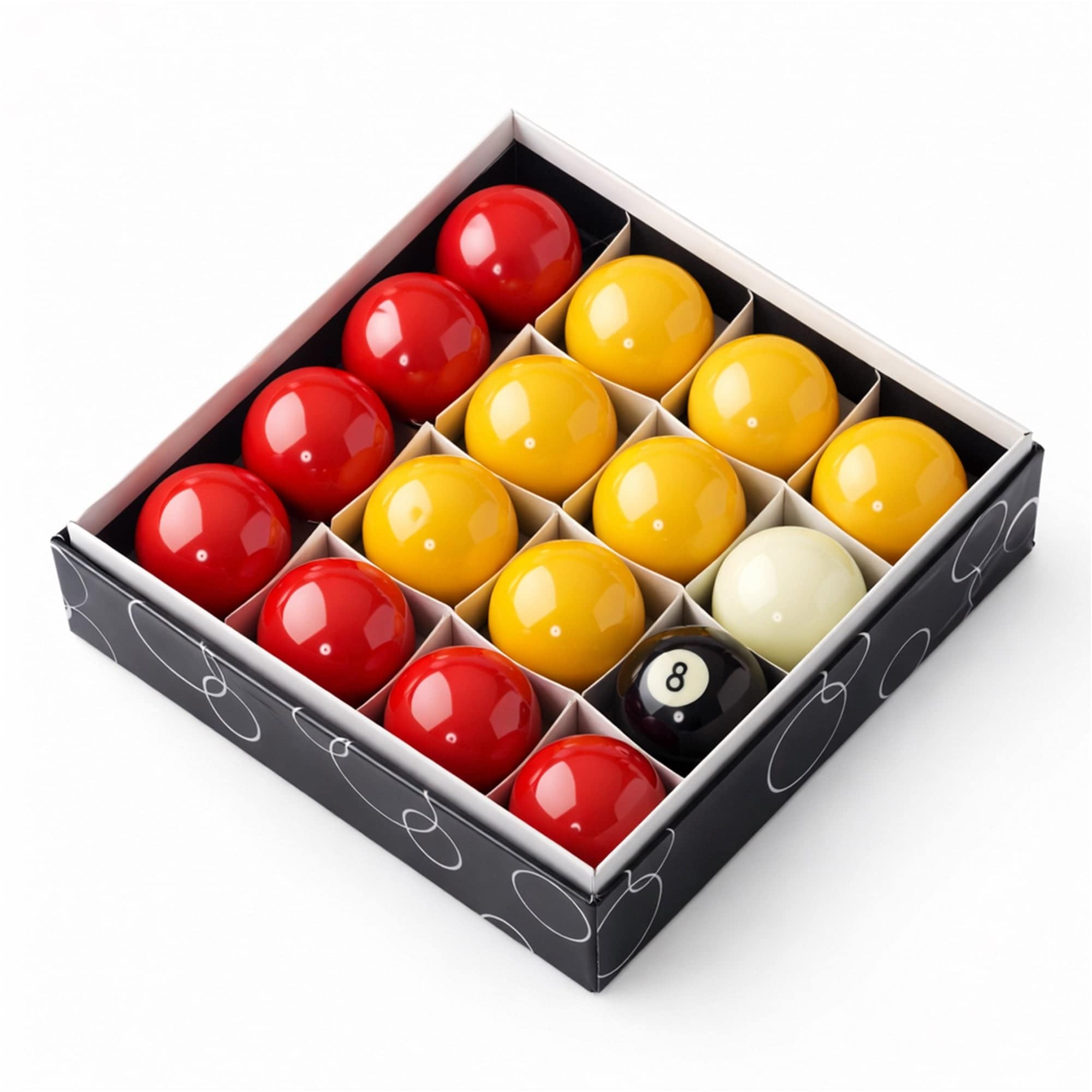 Full Size UK Regulation 16 Red and Yellow Pool Ball Set Multi