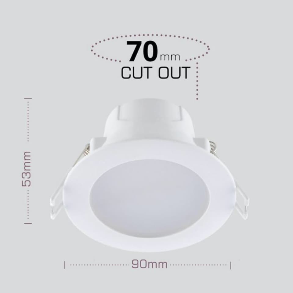 image 1 of Set of 20 CCT LED Bathroom Downlights - White IP44 Recessed Downlights | White | White | 20