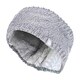 image 4 of Ladies Cable Knitted Fleece Lined Thermal Winter Ear Warmer Headband Grey
