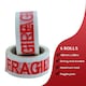 image 2 of Straame Pack of 6 Fragile Packaging Tape, Strong  Adhesive, (48mm x 66m)