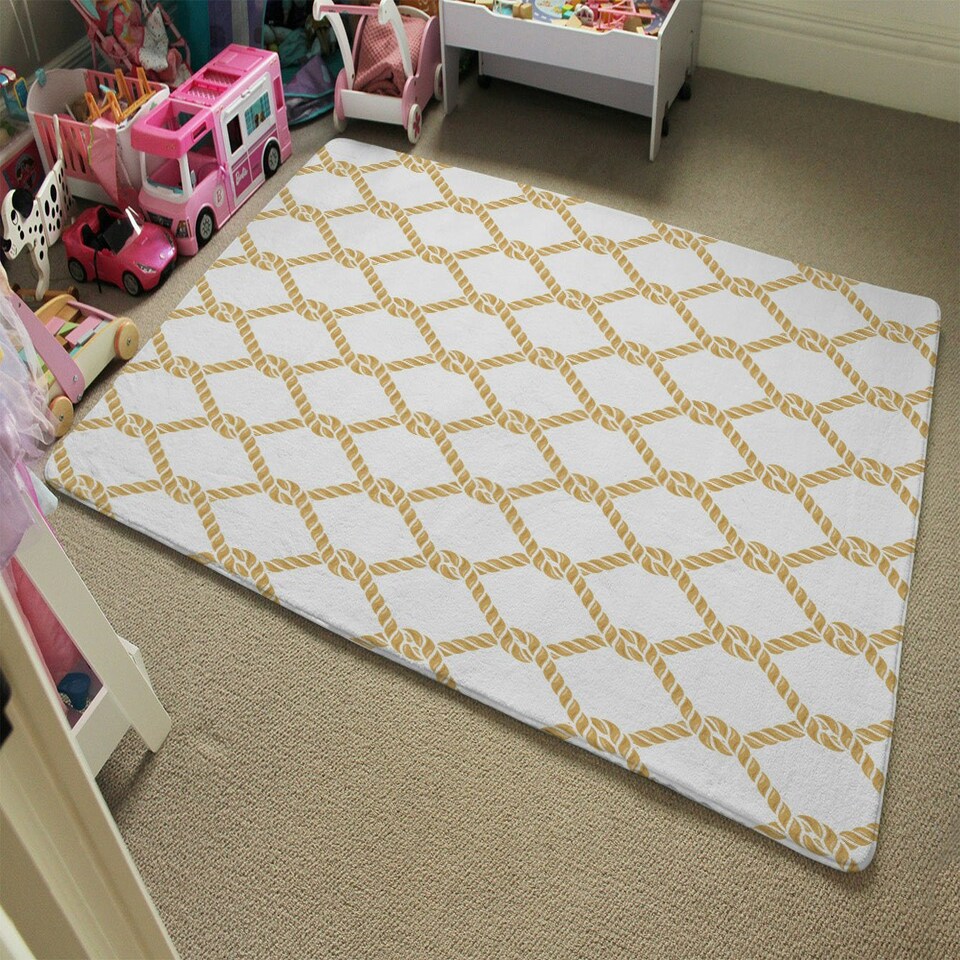 image 1 of Gold Chainlink Rope (Rug) Gold | Small: 60x110cm