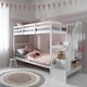 image 2 of Ulla Staircase Bunk Bed with Storage Staircase in Classic White