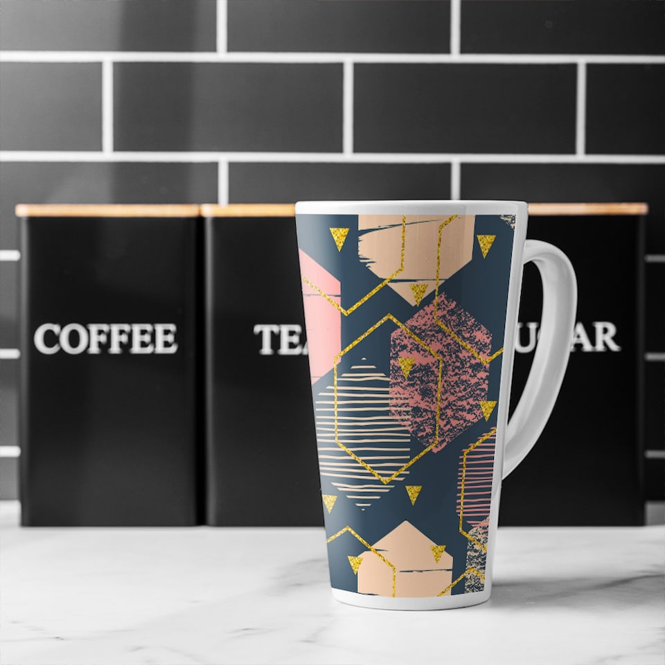 image 1 of Hexagons Latte Mug