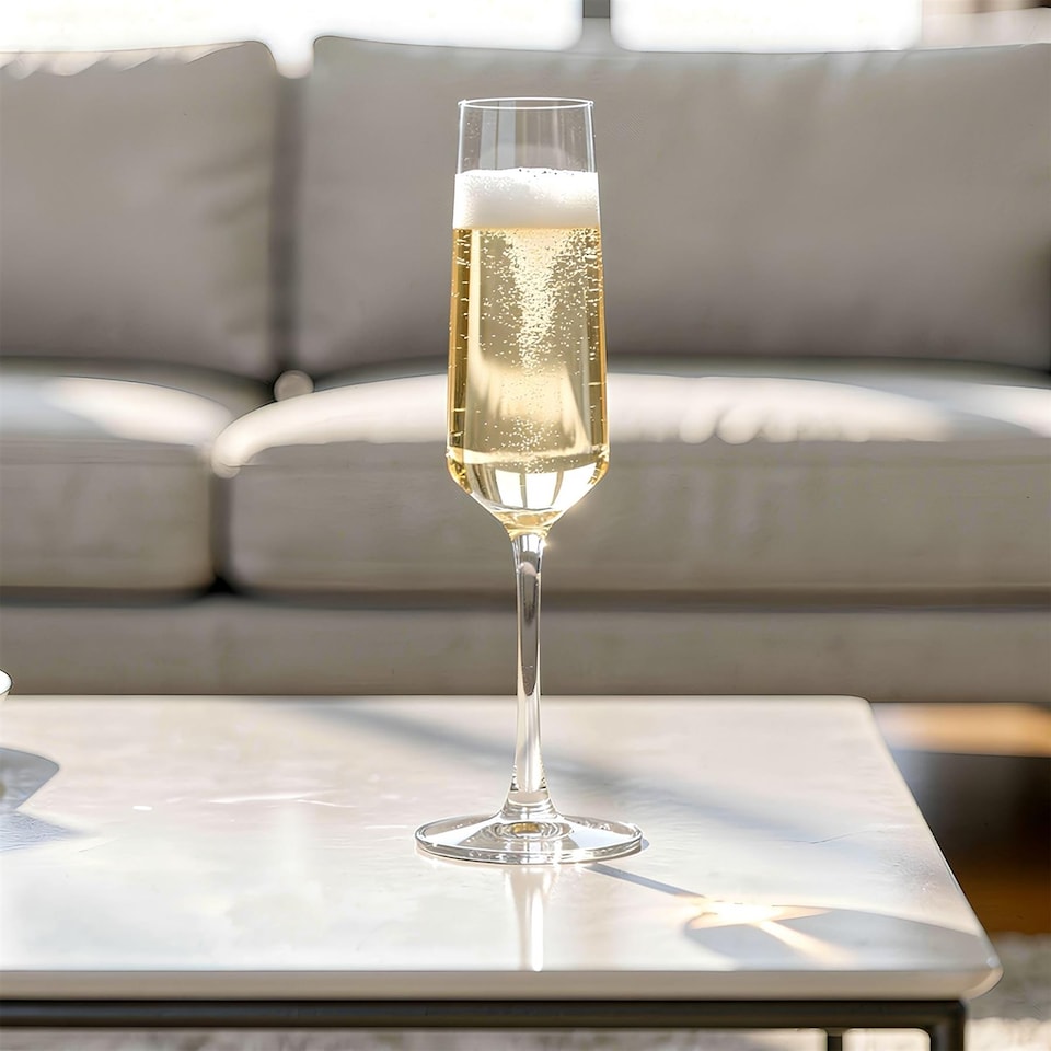 image 1 of Argon Tableware Soho Crystal Champagne Flutes - 210ml | Clear | Clear | 6