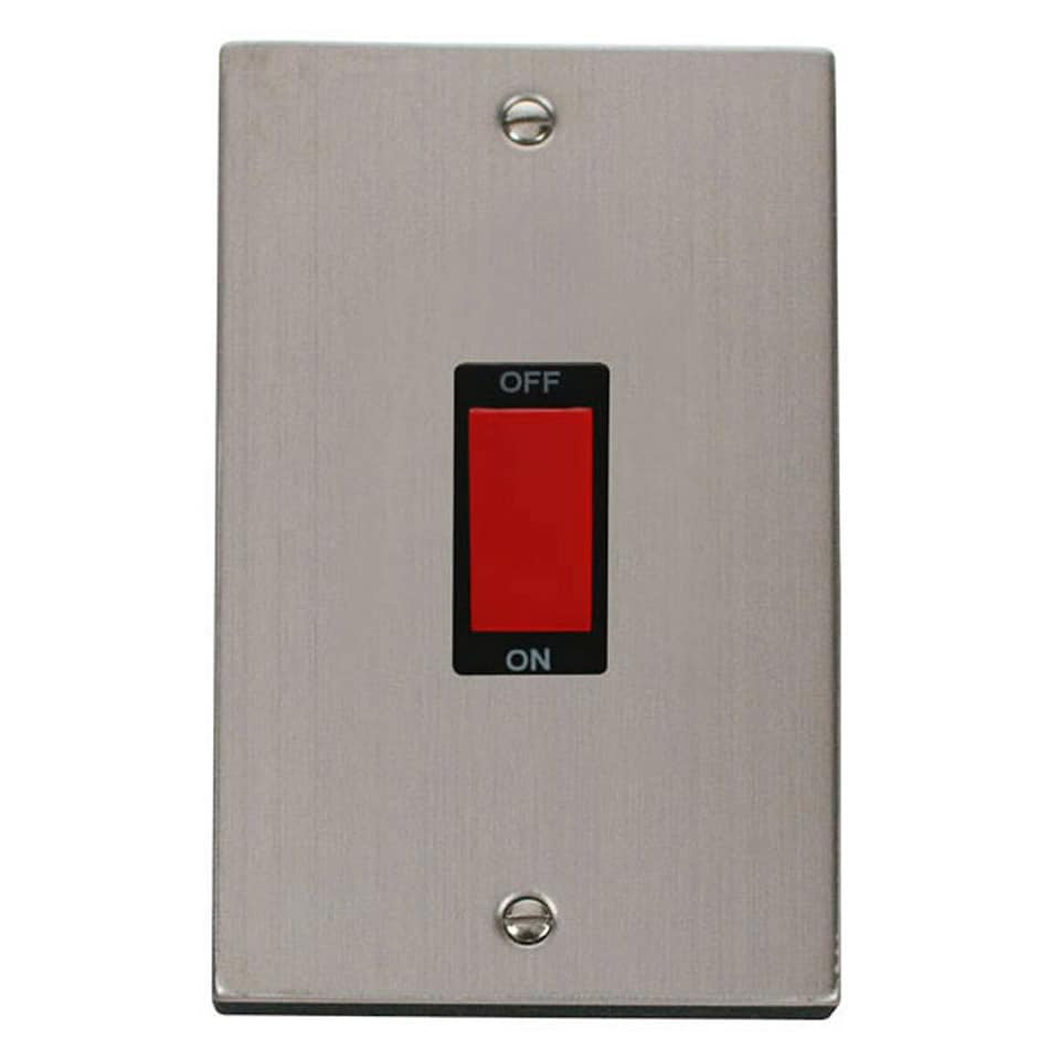 SE HOME Stainless Steel 2 Gang Size 45A Switch | Chrome | Stainless Steel