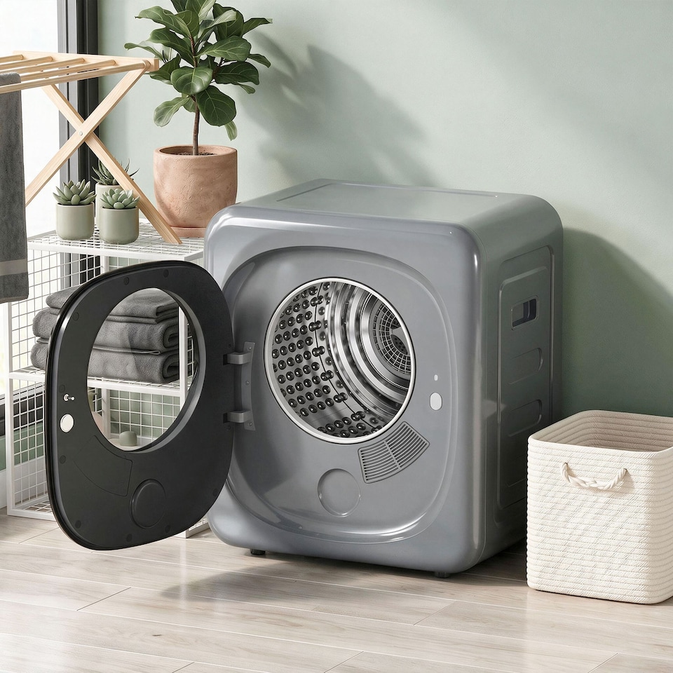 image 1 of HOMCOM Compact Dryer Machine with 5 Modes, 4kg Small Tumble Dryer, Silver