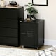 image 8 of HOMCOM Bedside Table, Rolling End Side Table, Mobile Storage Cabinet Black