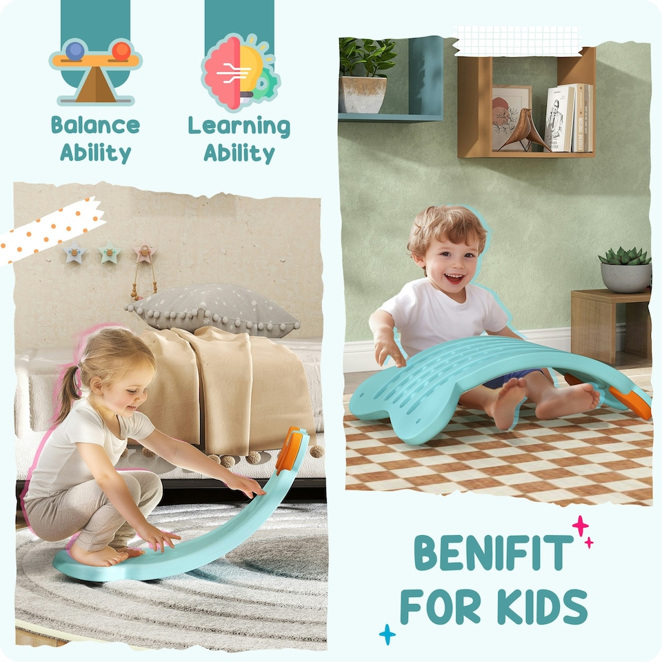 image 1 of AIYAPLAY Balance Board for Kids Balance Training & Sensory Play, Light Blue