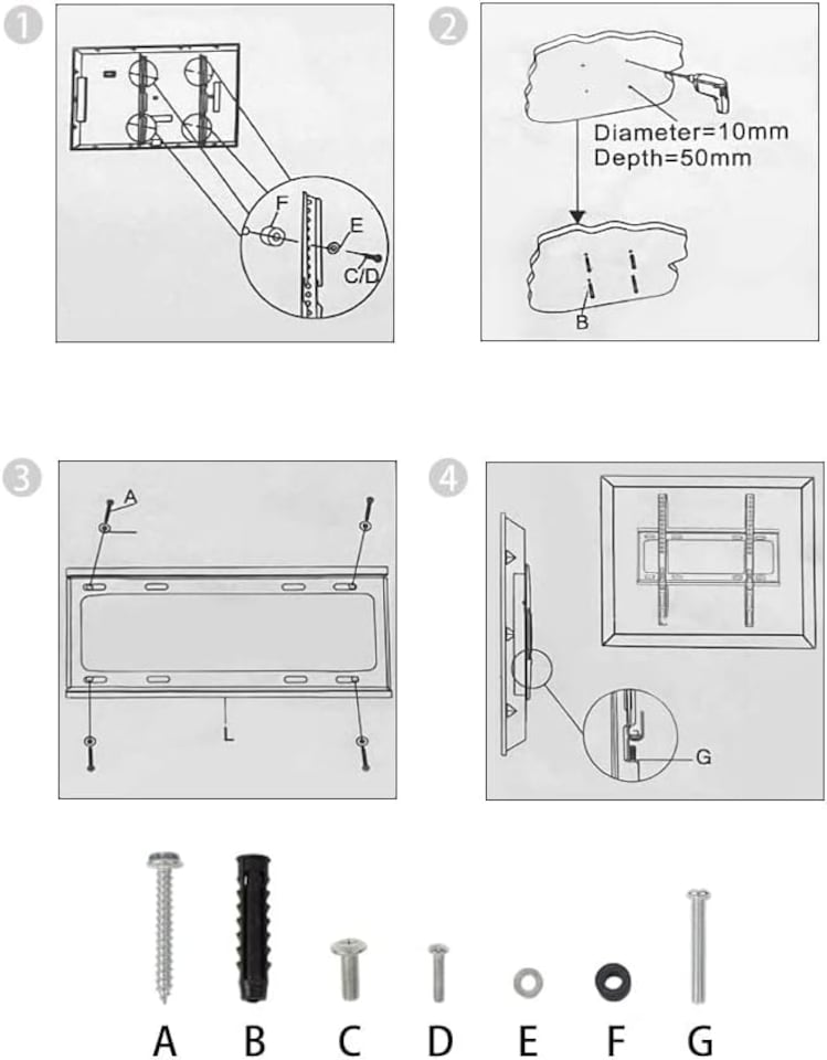image 1 of Alivio TV Wall Mount Bracket For 26" Up to 63" Inch LCD LED QLED UK