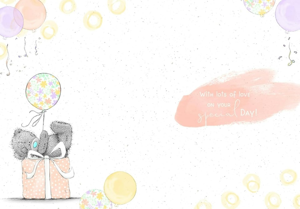 image 1 of Bear Reaching For Balloon Celebration Birthday Card
