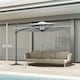 image 7 of Outsunny 3(m) Cantilever Parasol Patio Sun Umbrella w/ Base Solar Lights Grey