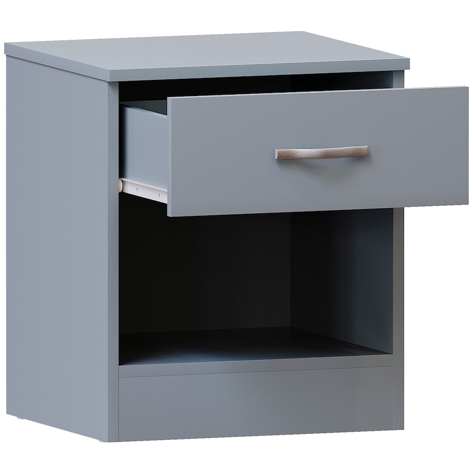 image 1 of Vida Designs Riano 1 Drawer Bedside Chest Cabinet Table Nightstand, Grey
