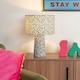 image 2 of ValueLights Bertie Leopard Print Full Fabric Table Lamp Brown