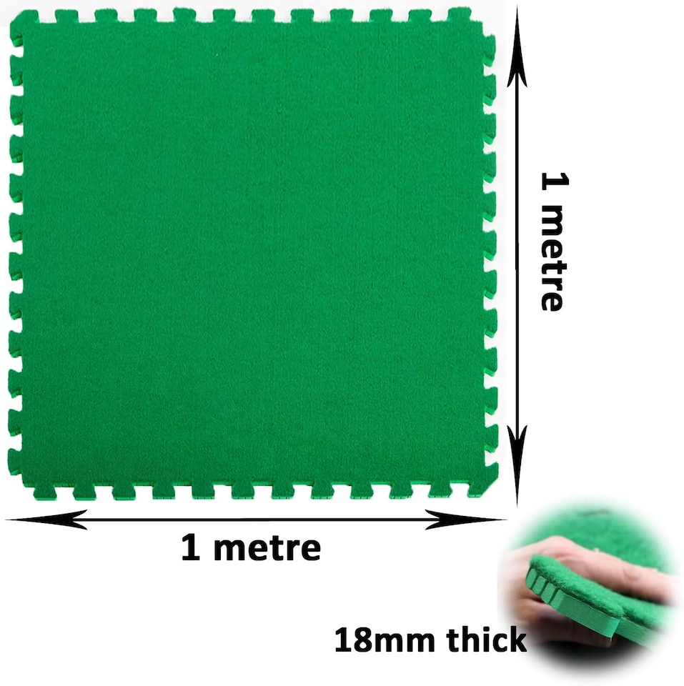 image 1 of Actiasmat - Interlocking Artificial Grass Tile with EVA Base, 1m x 1m x 18mm (1, Green, Surface Area (sqm): 1 Sqm)