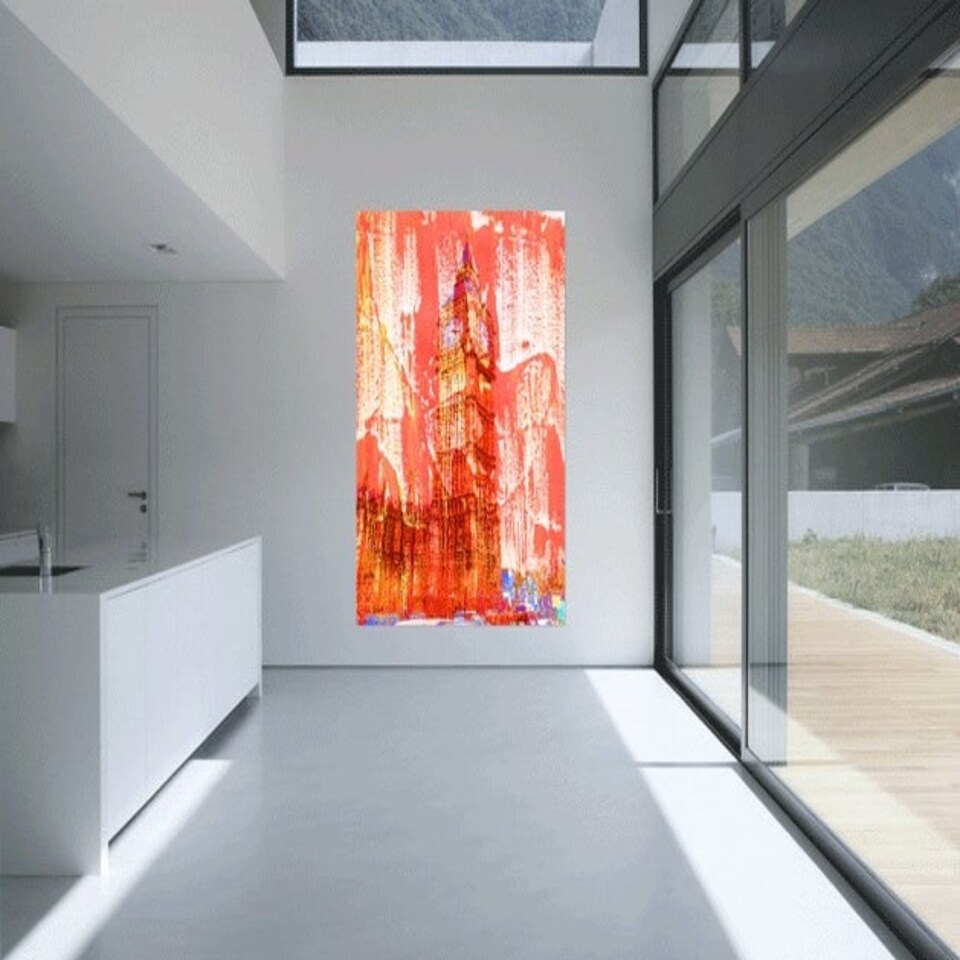image 1 of Crazy Red Ben (Canvas Print) 24" x 16"