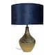 image 4 of ValueLights Bailey Polished Gold Table Lamp with Medium Blue Shade & Bulb