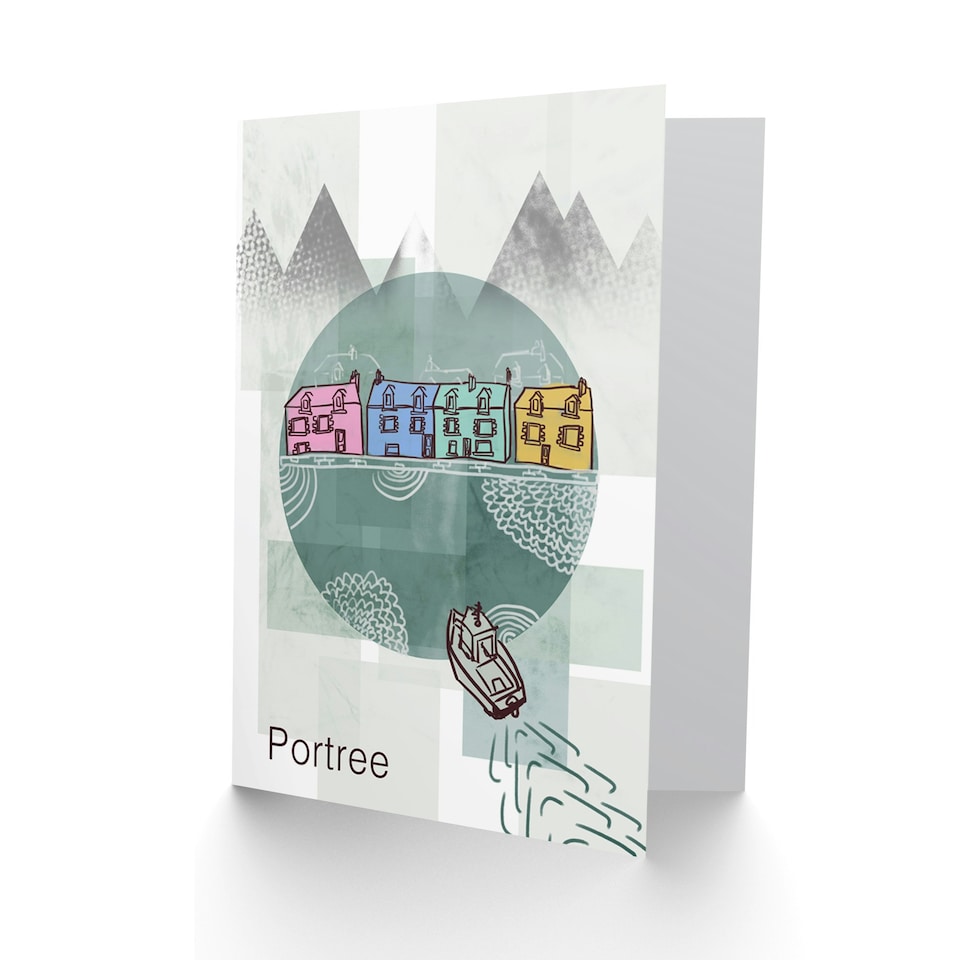 image 1 of Portree Isle Skye Scotland Graphic Design Scottish Scotland Card
