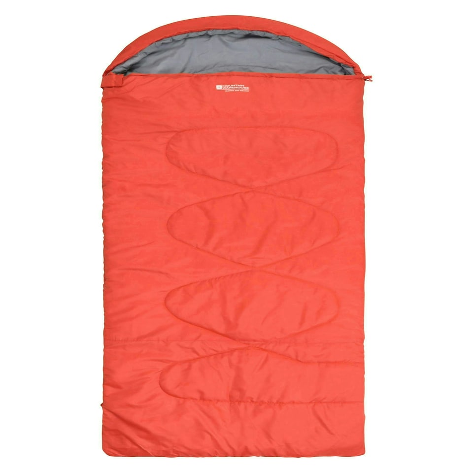 image 1 of Mountain Warehouse Summit 250 Square Sleeping Bag Insulated Two Way Zip Camp Bed Left Handed Zip - Regular Length (200cm) Orange | Burnt Orange
