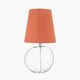 image 3 of Transparent Glass Table Lamp with Terracotta Shade | Clear | Clear | 1
