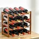image 7 of HOMCOM Free Standing Wine Rack 16 Bottle Holders, Bamboo Display Shelf, Brown