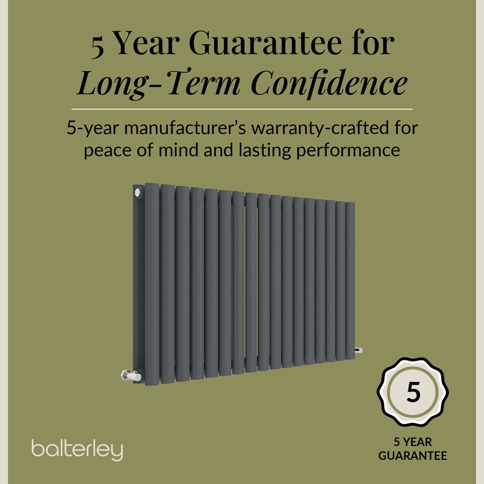 image 1 of Balterley Embrace Horizontal Double Panel Radiator | Grey | Anthracite | 1