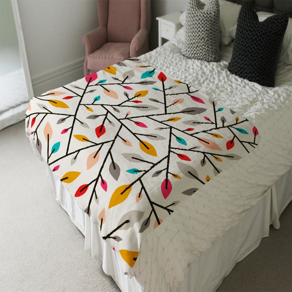 image 1 of autumn leaves and twigs (Blanket)