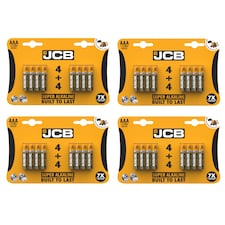 4x JCB AAA Super Alkaline Batteries - Pack of 4+4 | Multi | AAA | 8