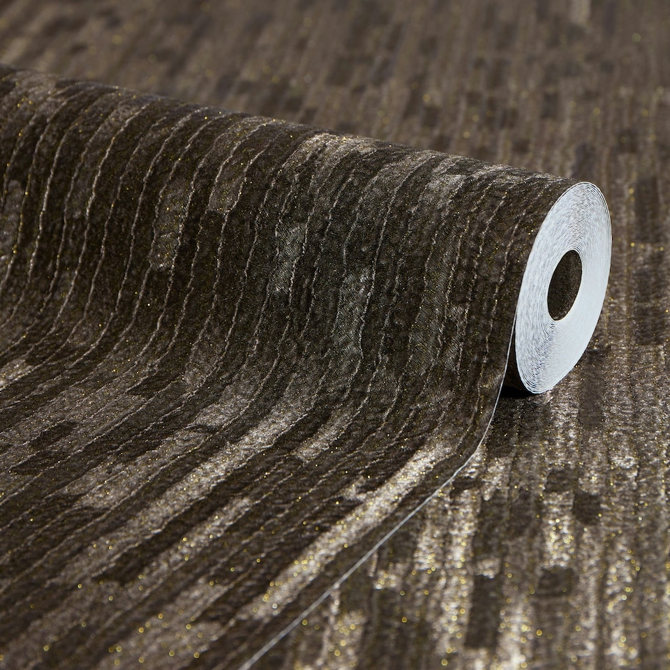 image 1 of Haptic Metallic Wallpaper in Chocolate N/A