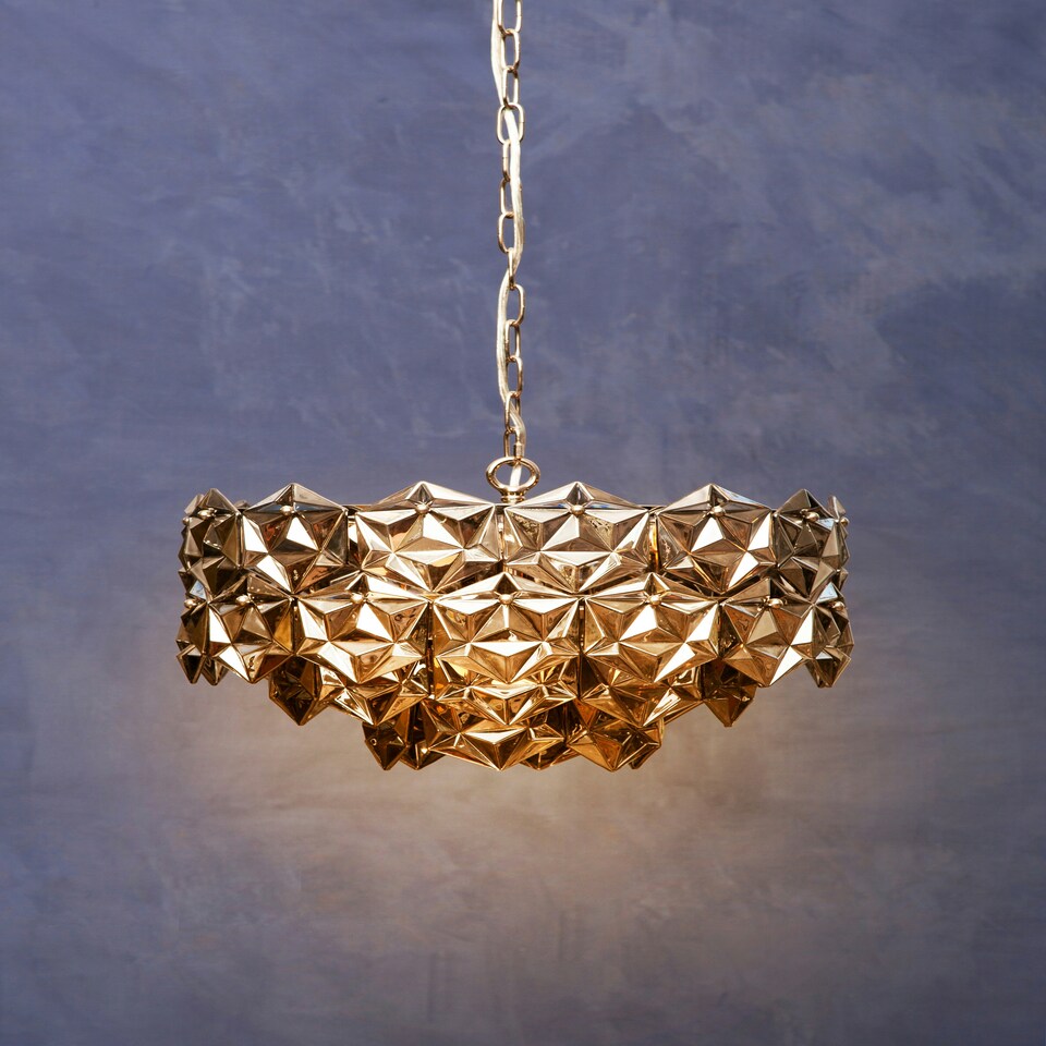 image 1 of Interiors by Premier Grey Glass Chandelier Grey
