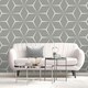 image 2 of Belgravia Harper Geometric Wallpaper - Silver/Grey - 10m x 53cm Silver