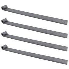 Trailer Tailgate Strap Hinge Self Colour 12.5mm Pin Weld On 460mm Long 4pc Grey