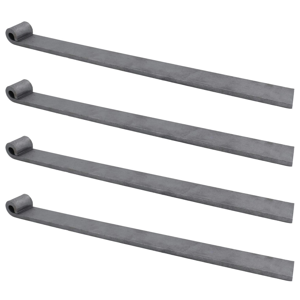 image 1 of Trailer Tailgate Strap Hinge Self Colour 12.5mm Pin Weld On 460mm Long 4pc Grey
