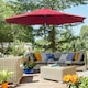 image 2 of Outsunny 3(m) Patio Umbrella Outdoor Sunshade Canopy Tilt Wine Red