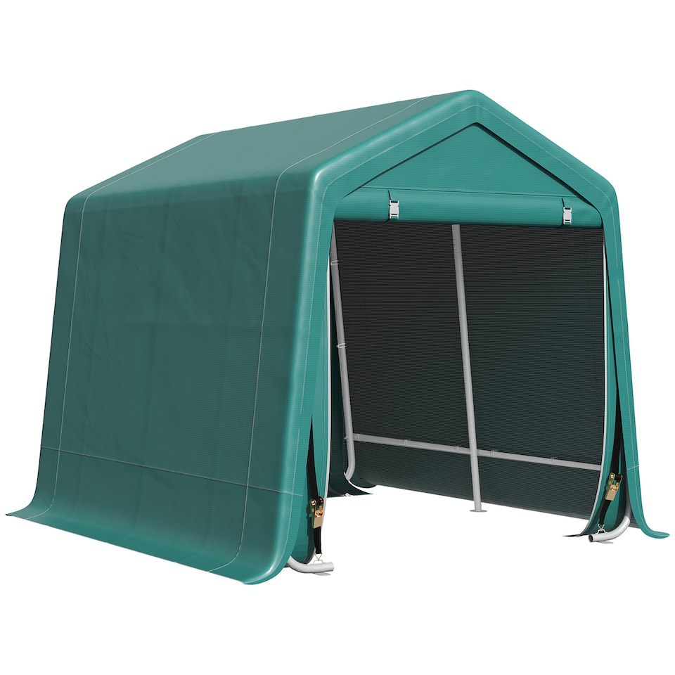 image 1 of Outsunny Outdoor Garden Storage Shed Waterproof Bike Tent w/ Zipper Doors