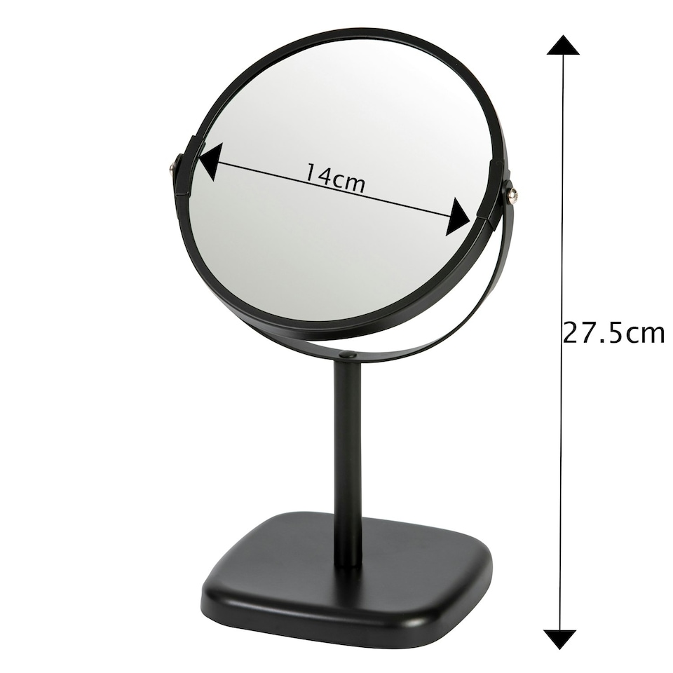 image 1 of Showerdrape Capri Black 2x Magnifying Vanity Mirror