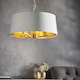 image 3 of Harvey 3 Light Ceiling Pendant Satin Brushed Gold, Vintage White Silk Effect, E14