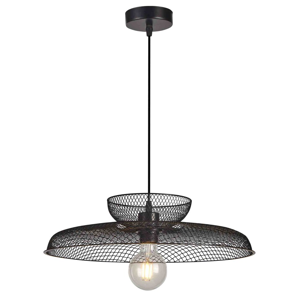 image 1 of Set of 2 Cassidy - Two Tier Black Mesh Ceiling Pendant Lights | Black | 2