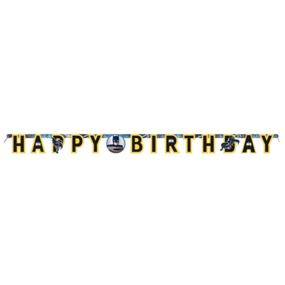Batman Happy Birthday Cardboard Jointed Letter Banner 175cm