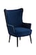 image 3 of Interiors by Premier Blue Wingback Lounge Arm Chair, High Back Fabric Living Room Chair, Mid Century Arm Chair with Fabric | Blue