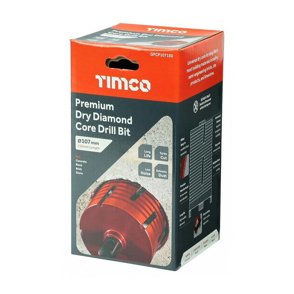 image 1 of Timco - Premium Dry Diamond Core Drill Bit (Size 107 x 150mm - 1 Each)